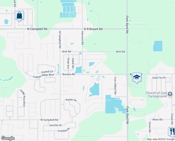 map of restaurants, bars, coffee shops, grocery stores, and more near 2337 Hamlet Circle in Lakeland