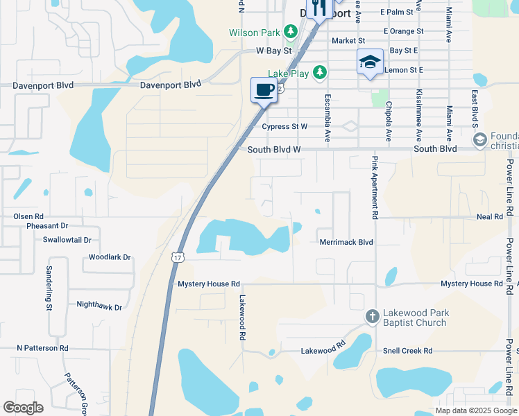 map of restaurants, bars, coffee shops, grocery stores, and more near 313 Gallagher Lane in Davenport