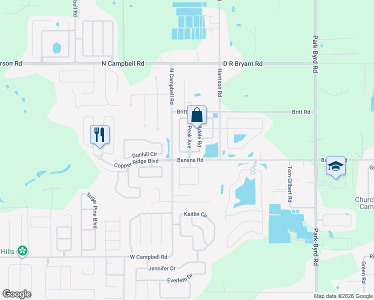 map of restaurants, bars, coffee shops, grocery stores, and more near 8246 Peak Avenue in Lakeland
