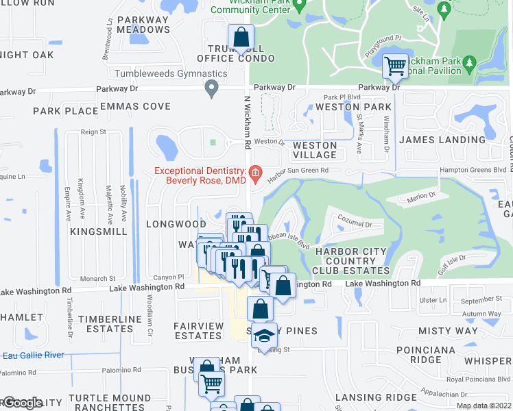 map of restaurants, bars, coffee shops, grocery stores, and more near in Melbourne