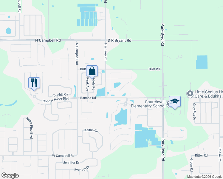 map of restaurants, bars, coffee shops, grocery stores, and more near 2336 Hamlet Circle in Lakeland