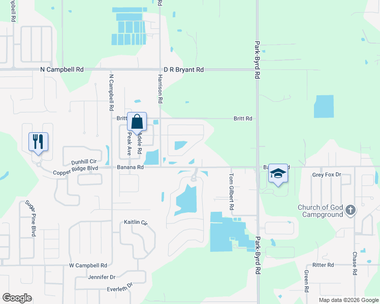 map of restaurants, bars, coffee shops, grocery stores, and more near 2365 Hamlet Circle in Lakeland