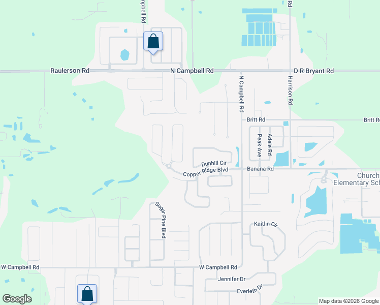 map of restaurants, bars, coffee shops, grocery stores, and more near 2917 Dunhill Circle in Lakeland