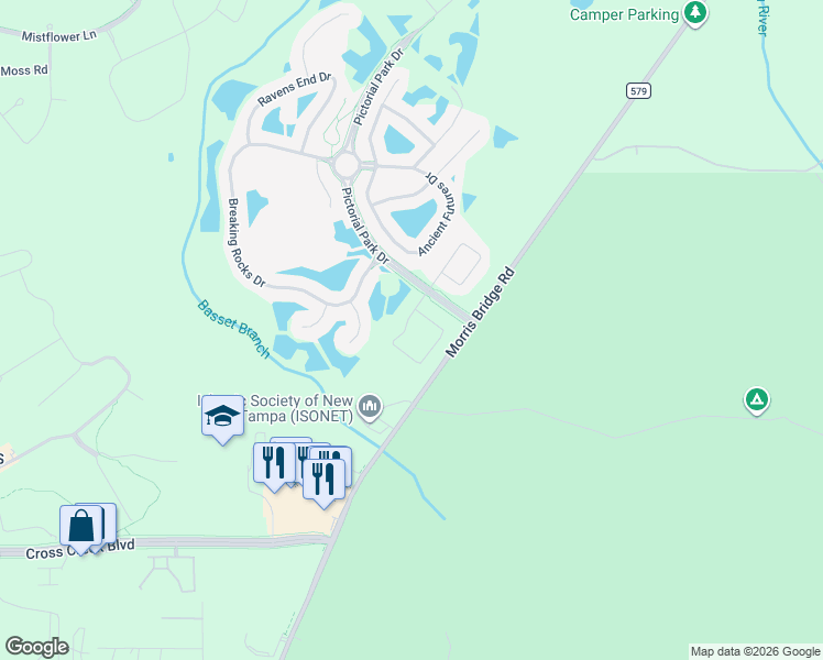 map of restaurants, bars, coffee shops, grocery stores, and more near 20017 Painting Nature Lane in Tampa