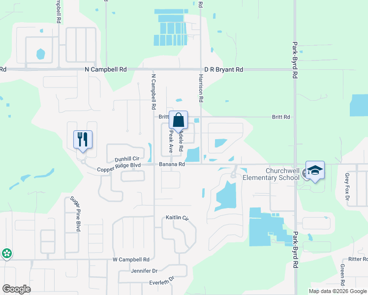 map of restaurants, bars, coffee shops, grocery stores, and more near 8335 Adele Road in Lakeland