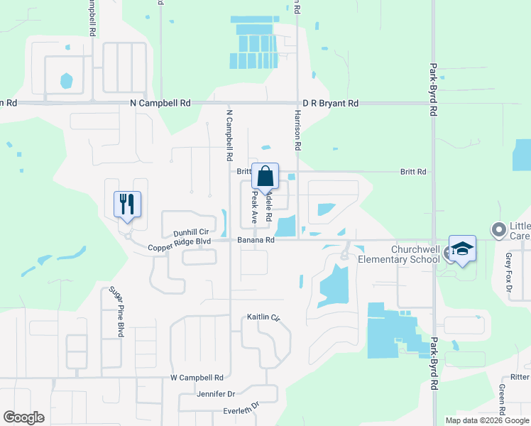 map of restaurants, bars, coffee shops, grocery stores, and more near 8352 Adele Road in Lakeland