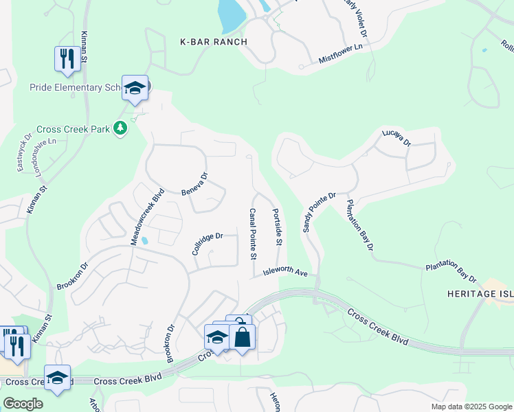 map of restaurants, bars, coffee shops, grocery stores, and more near 18160 Portside Street in Tampa
