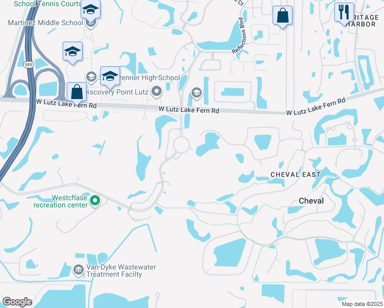 map of restaurants, bars, coffee shops, grocery stores, and more near 5152 Tpc Boulevard in Lutz