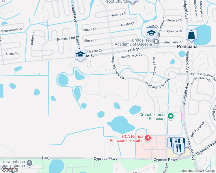 map of restaurants, bars, coffee shops, grocery stores, and more near in 