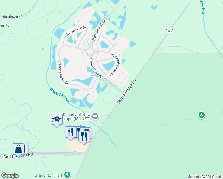 map of restaurants, bars, coffee shops, grocery stores, and more near 16108 Monterey Greens Circle in Tampa