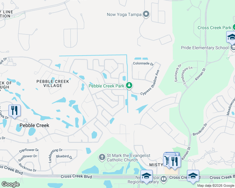 map of restaurants, bars, coffee shops, grocery stores, and more near 9780 Fox Chapel Road in Tampa