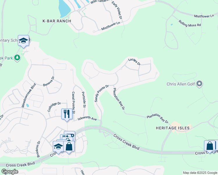 map of restaurants, bars, coffee shops, grocery stores, and more near 18173 Sandy Pointe Drive in Tampa