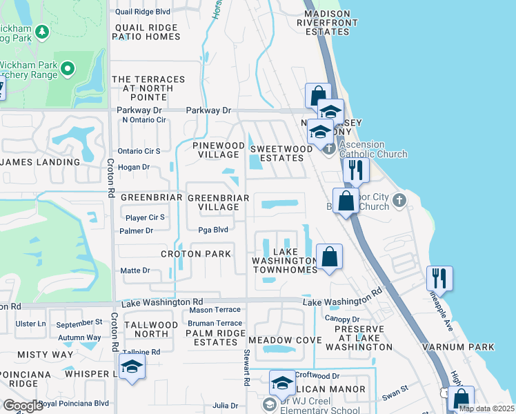 map of restaurants, bars, coffee shops, grocery stores, and more near 1642 Cape Palos Drive in Melbourne
