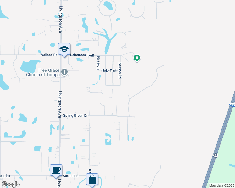 map of restaurants, bars, coffee shops, grocery stores, and more near 3130 Adams Country Way in Lutz