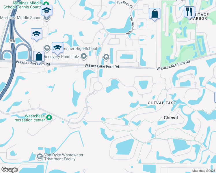 map of restaurants, bars, coffee shops, grocery stores, and more near 5152 Tpc Boulevard in Lutz