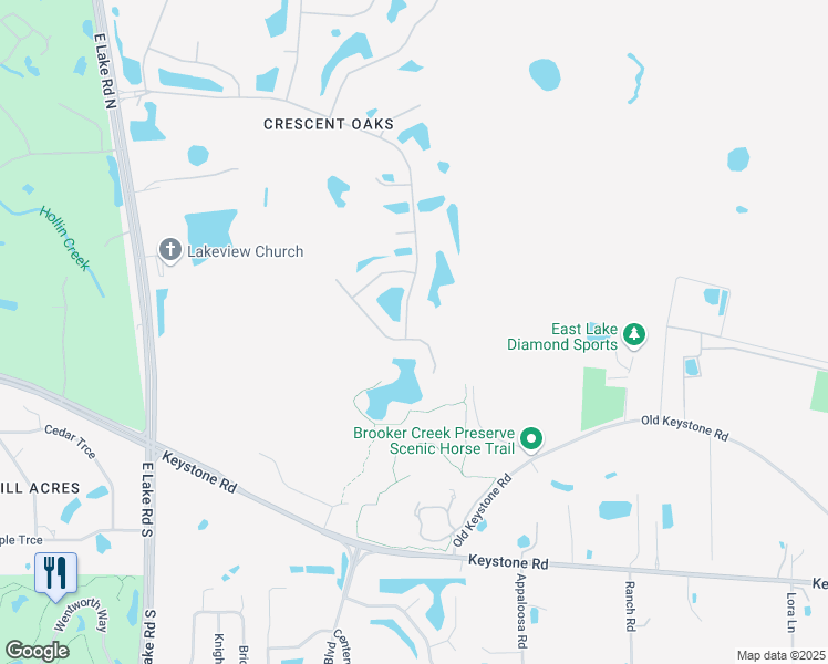 map of restaurants, bars, coffee shops, grocery stores, and more near 333 Tall Oak Trail in Tarpon Springs