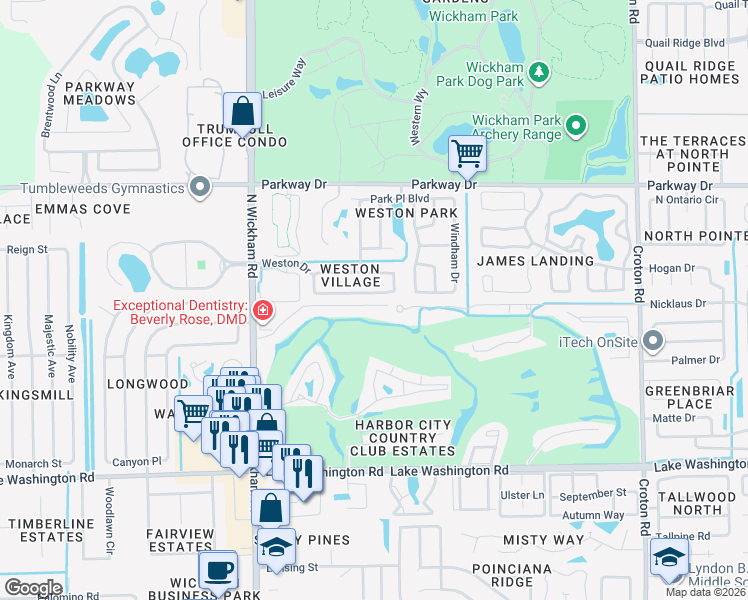 map of restaurants, bars, coffee shops, grocery stores, and more near 2644 Lowell Circle in Melbourne