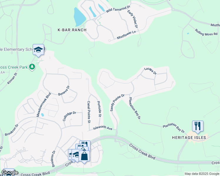 map of restaurants, bars, coffee shops, grocery stores, and more near 10416 Lucaya Drive in Tampa