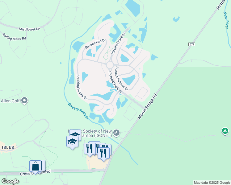 map of restaurants, bars, coffee shops, grocery stores, and more near 10701 Breaking Rocks Drive in Tampa