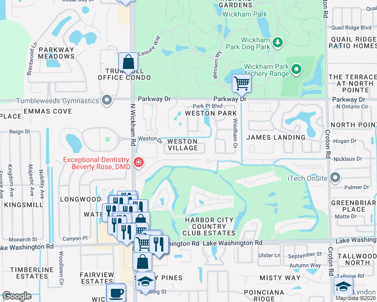 map of restaurants, bars, coffee shops, grocery stores, and more near 2639 Lowell Circle in Melbourne