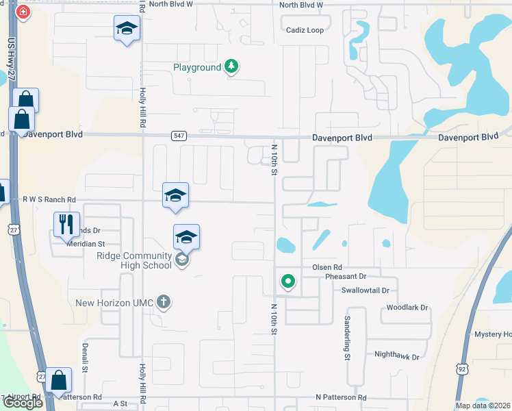 map of restaurants, bars, coffee shops, grocery stores, and more near 1315 South Boulevard West in Davenport