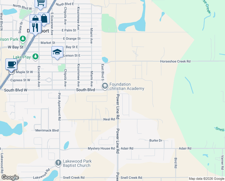 map of restaurants, bars, coffee shops, grocery stores, and more near 425 South Boulevard in Davenport