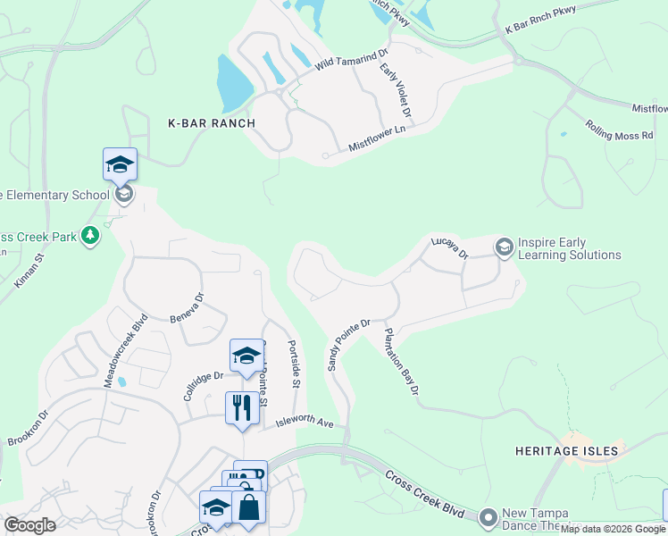 map of restaurants, bars, coffee shops, grocery stores, and more near 10488 Lucaya Drive in Tampa