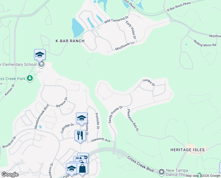 map of restaurants, bars, coffee shops, grocery stores, and more near 10488 Lucaya Drive in Tampa