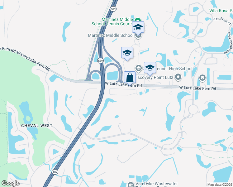 map of restaurants, bars, coffee shops, grocery stores, and more near 5620 Terrain De Golf Drive in Lutz