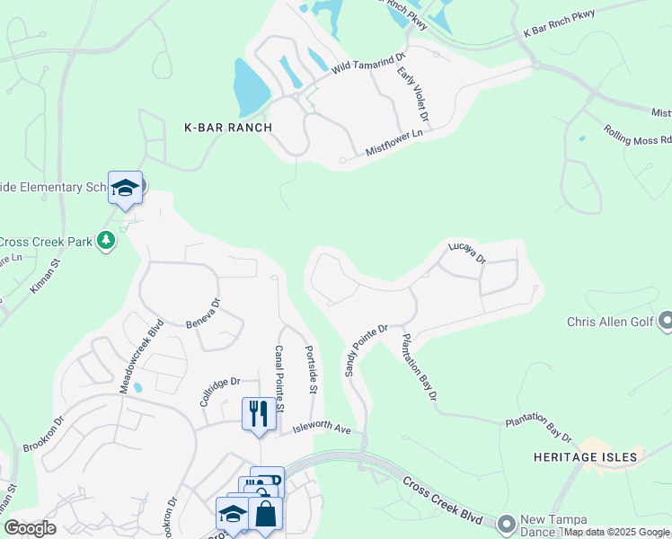 map of restaurants, bars, coffee shops, grocery stores, and more near 10481 Lucaya Drive in Tampa