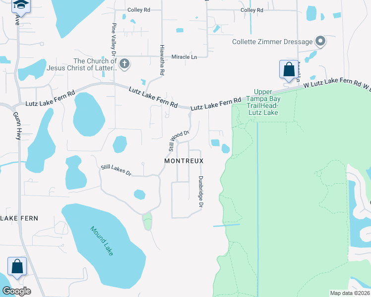 map of restaurants, bars, coffee shops, grocery stores, and more near 19128 Larchmont Drive in Odessa