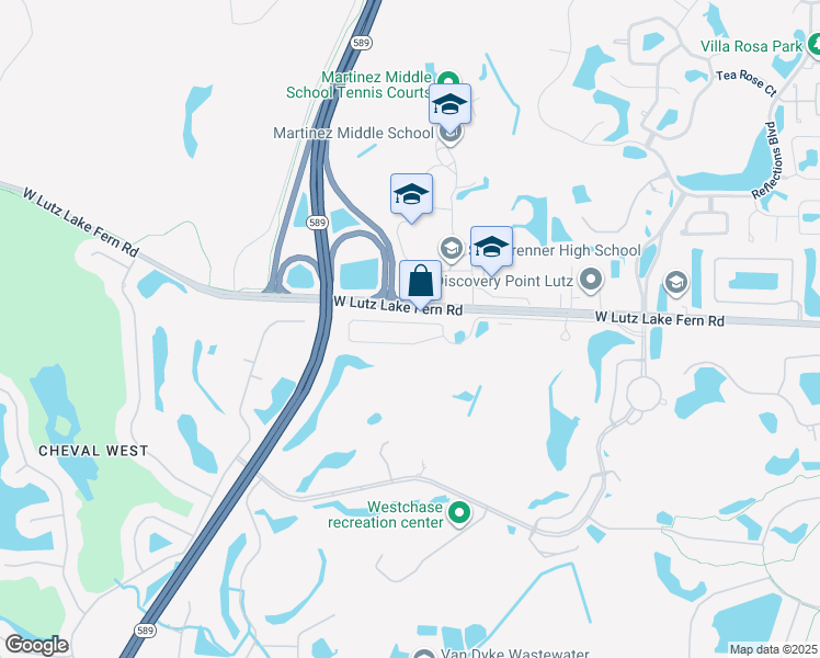 map of restaurants, bars, coffee shops, grocery stores, and more near 5516 Terrain De Golf Drive in Lutz