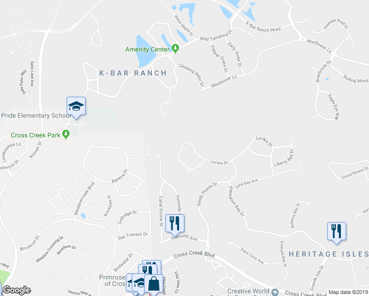 map of restaurants, bars, coffee shops, grocery stores, and more near 10469 Lucaya Drive in Tampa