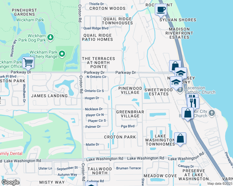 map of restaurants, bars, coffee shops, grocery stores, and more near 1759 Goldfinch Court in Melbourne