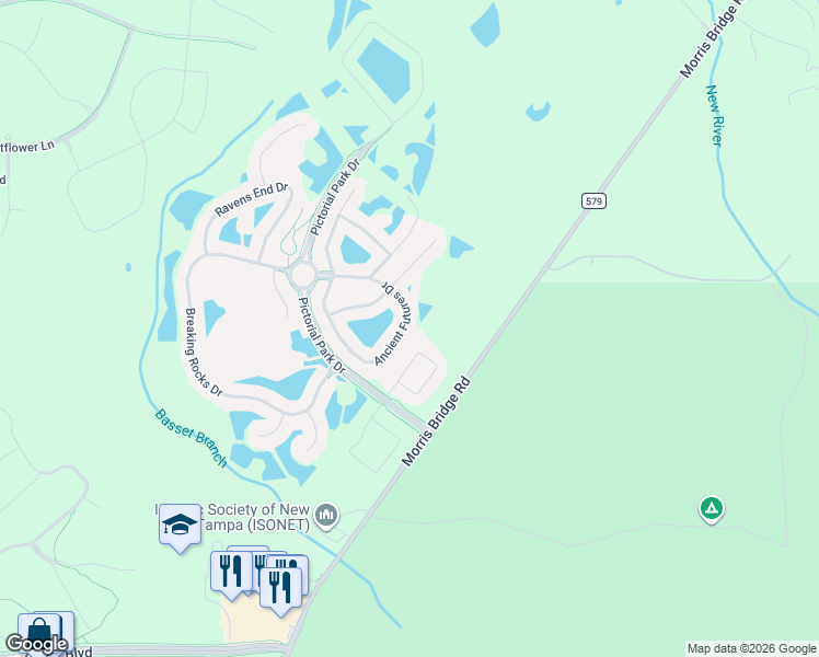 map of restaurants, bars, coffee shops, grocery stores, and more near 10922 Ancient Futures Drive in Tampa