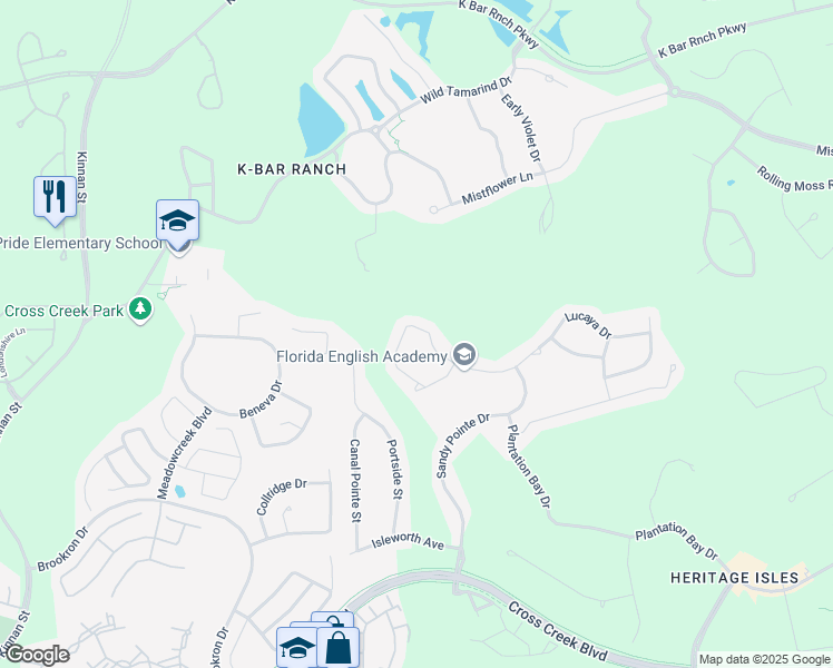 map of restaurants, bars, coffee shops, grocery stores, and more near 10469 Lucaya Drive in Tampa