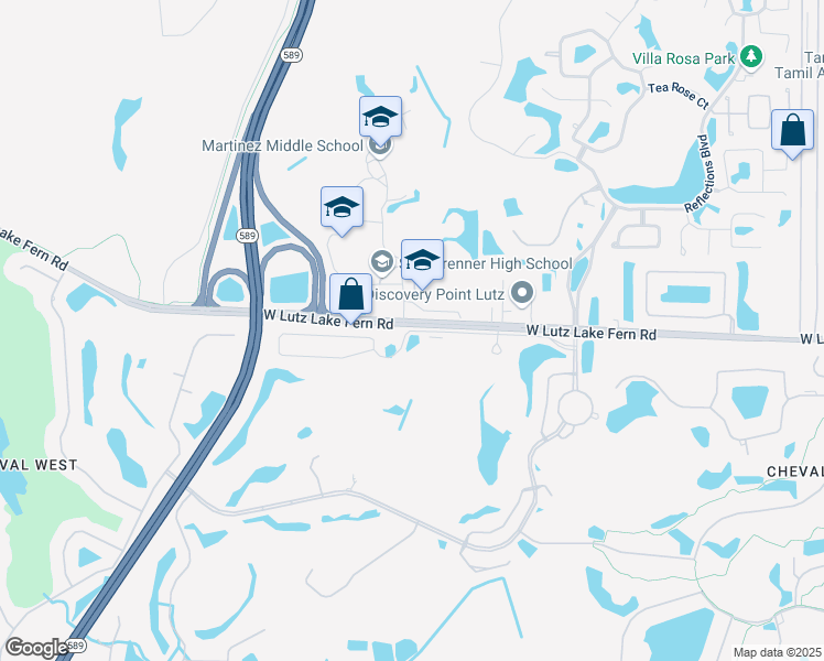 map of restaurants, bars, coffee shops, grocery stores, and more near 5201 Terrain De Golf Drive in Lutz