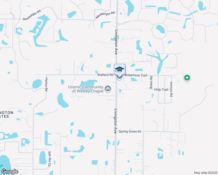 map of restaurants, bars, coffee shops, grocery stores, and more near 19150 Livingston Avenue in Lutz
