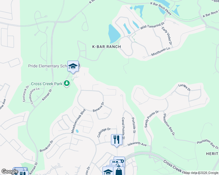 map of restaurants, bars, coffee shops, grocery stores, and more near 10443 Meadow Spring Drive in Tampa