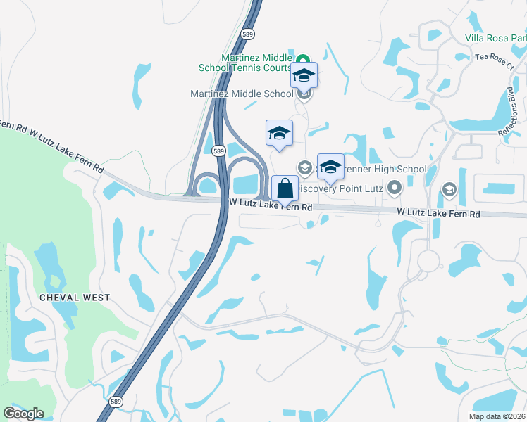 map of restaurants, bars, coffee shops, grocery stores, and more near 5527 Terrain De Golf Drive in Lutz