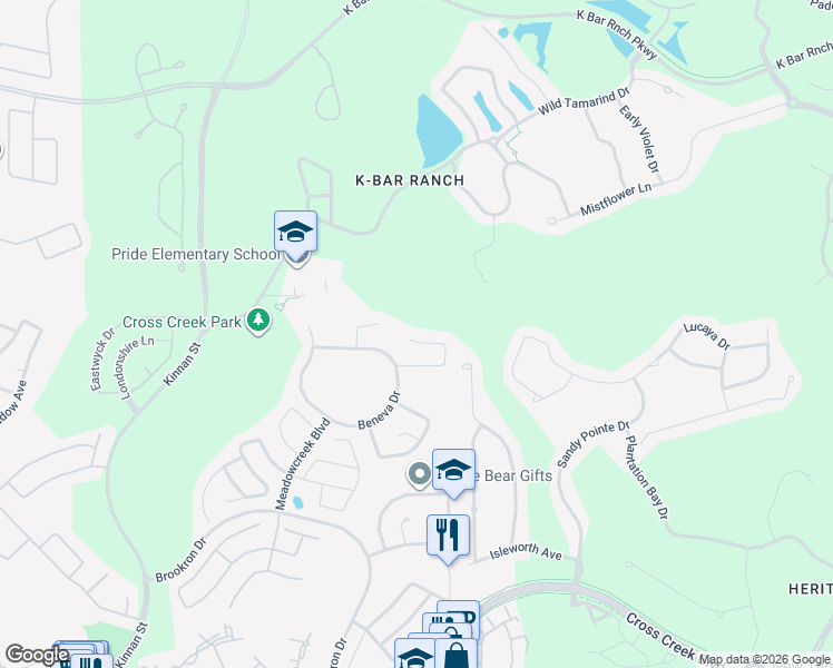 map of restaurants, bars, coffee shops, grocery stores, and more near 10445 Meadow Spring Drive in Tampa