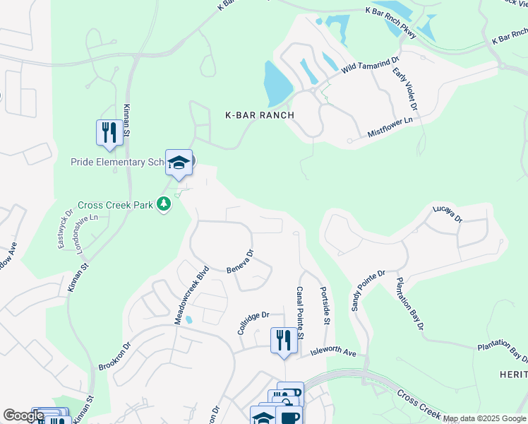 map of restaurants, bars, coffee shops, grocery stores, and more near 10445 Meadow Spring Drive in Tampa