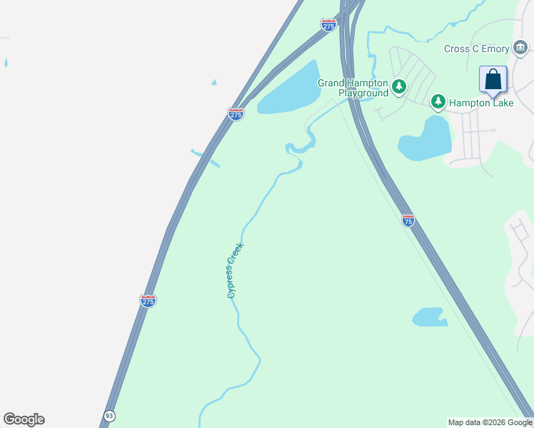 map of restaurants, bars, coffee shops, grocery stores, and more near Highway 93 in Lutz