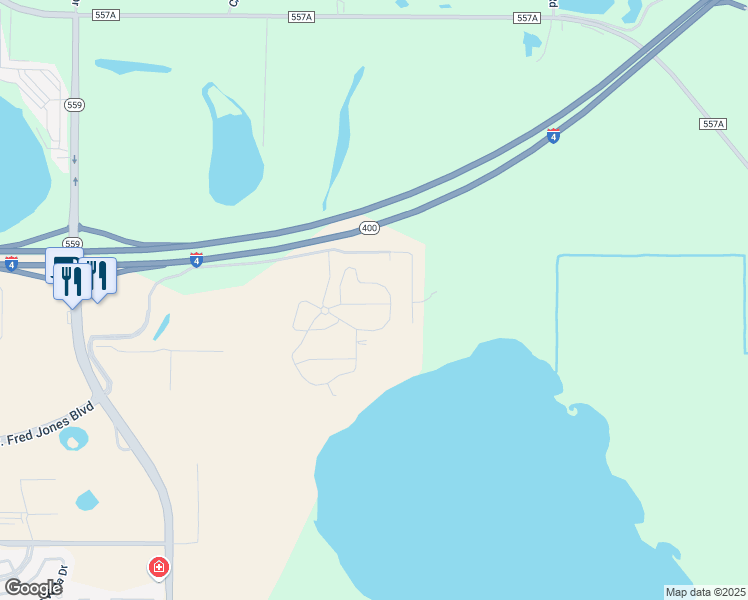 map of restaurants, bars, coffee shops, grocery stores, and more near 2943 Wood Duck Drive in Polk City