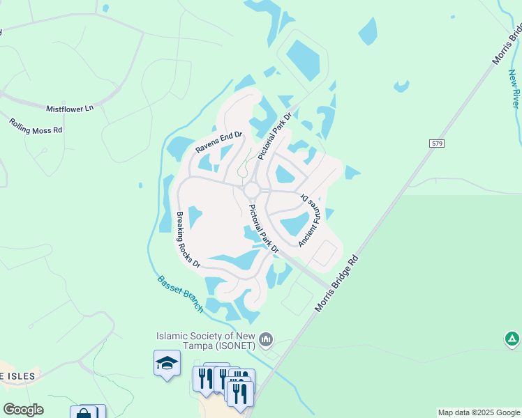 map of restaurants, bars, coffee shops, grocery stores, and more near 10900 Pictorial Park Drive in Thonotosassa