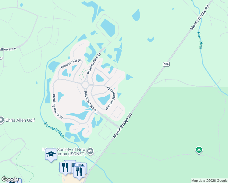 map of restaurants, bars, coffee shops, grocery stores, and more near 10908 Ancient Futures Drive in Tampa