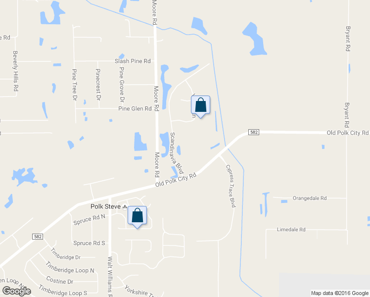 map of restaurants, bars, coffee shops, grocery stores, and more near 1810 Old Polk City Road in Lakeland