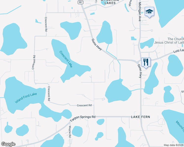 map of restaurants, bars, coffee shops, grocery stores, and more near 19036 Blake Road in Odessa