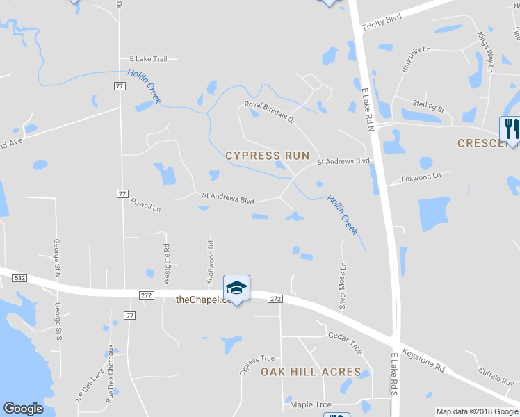 map of restaurants, bars, coffee shops, grocery stores, and more near 2796 St Andrews Blvd in Tarpon Springs