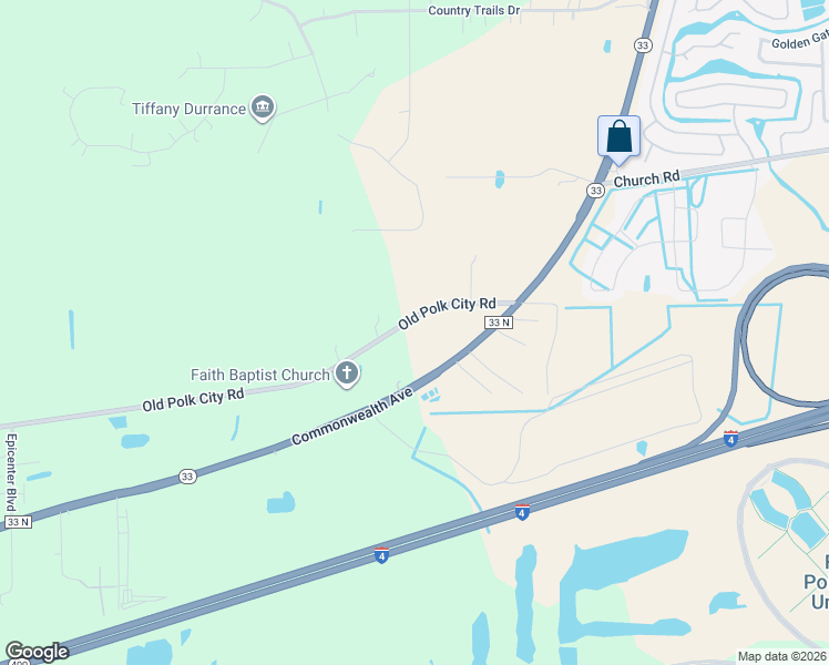map of restaurants, bars, coffee shops, grocery stores, and more near 4545 Old Polk City Road in Lakeland